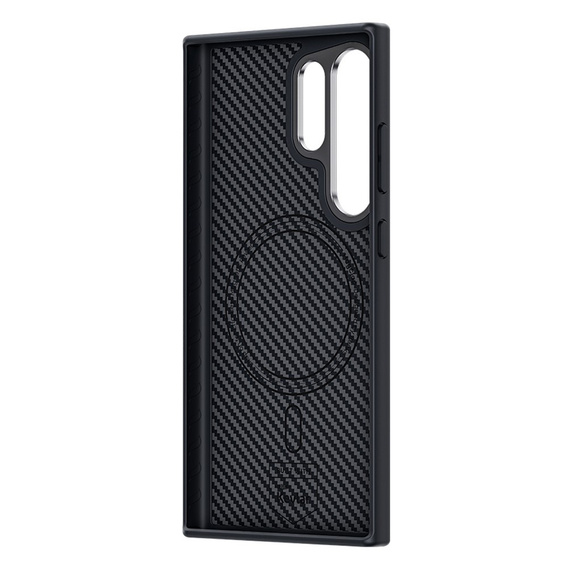 Чехол BENKS Kevlar для Samsung Galaxy S24 Ultra, для MagSafe, Carbon Fiber, чёрный