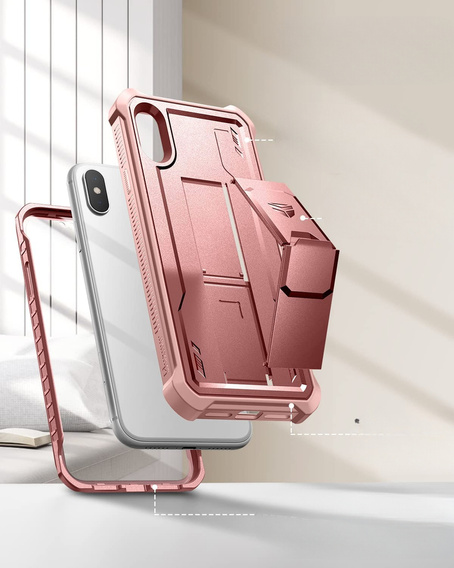 Бронированный чехол для iPhone XS Max, Dexnor Full Body, розовый
