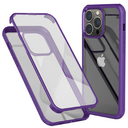 Чохол із загартованим склом та рамкою з TPU для iPhone 14 Pro Max, фіолетовий