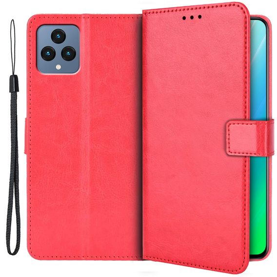 Футляр з клапаном для T Phone 5G, Crazy Horse Wallet, червоний