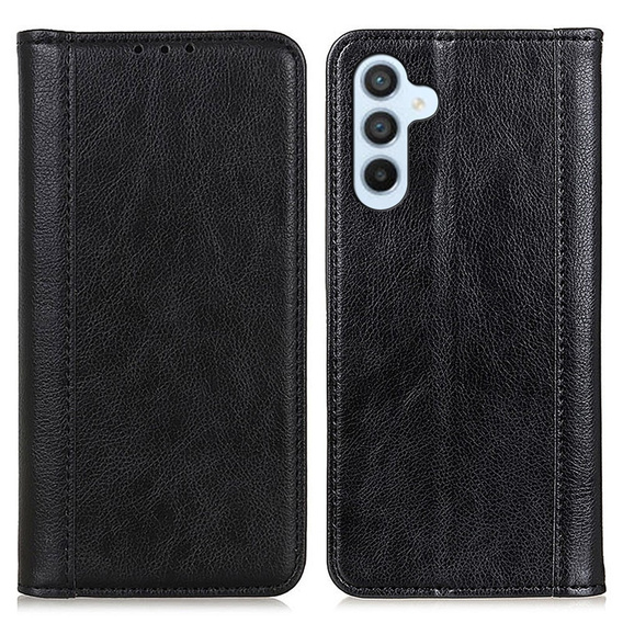 Чoхол до Samsung Galaxy A35 5G, Wallet Litchi Leather, чорний