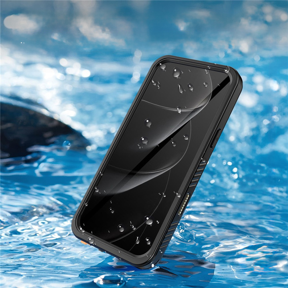 Чехол Redpepper для iPhone 17 Pro Max, водонепроницаемый IP68, для MagSafe, прозрачный с черными боками