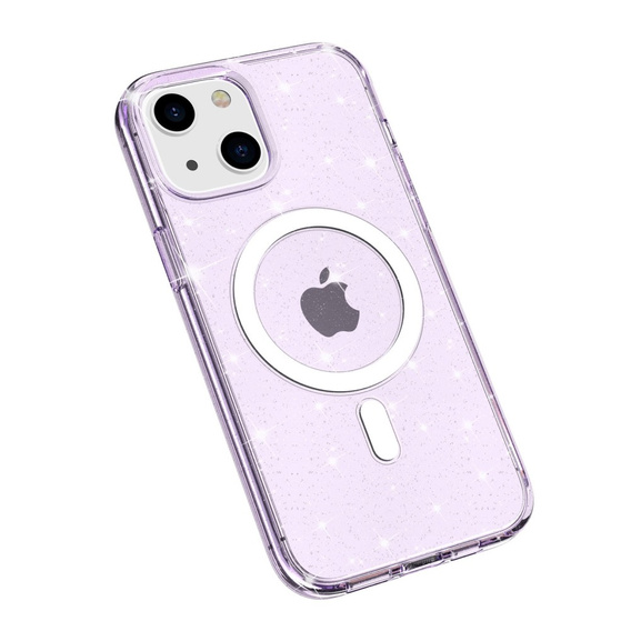 Чoхол до iPhone 14, Dropproof MagSafe Glitter, фіолетовий