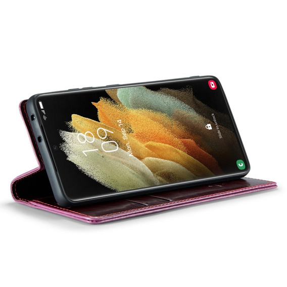 Флип-кейс CASEME для Samsung Galaxy S21 Ultra 5G, Waxy Textured, красный