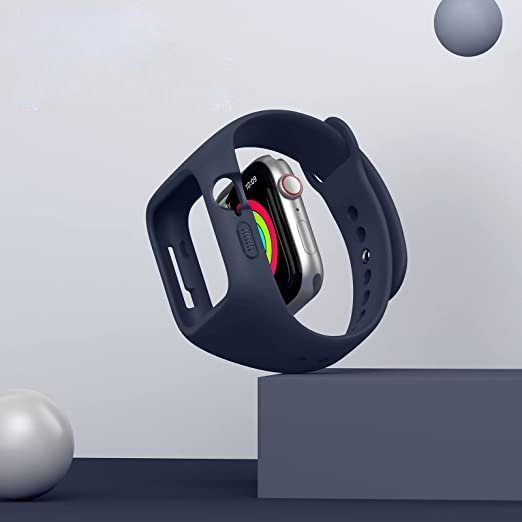 Ремінець + чохол Suritch для Apple Watch 4/5/6/7/8/SE 44/45mm, темно-синій