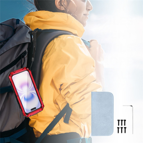 Чехол R-JUST с подставкой и встроенным стеклом для iPhone 17