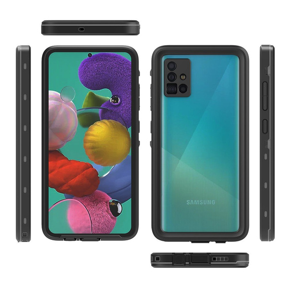 Водонепроникний чохол IP68 для Samsung Galaxy A51 4G, Redpepper, чорний