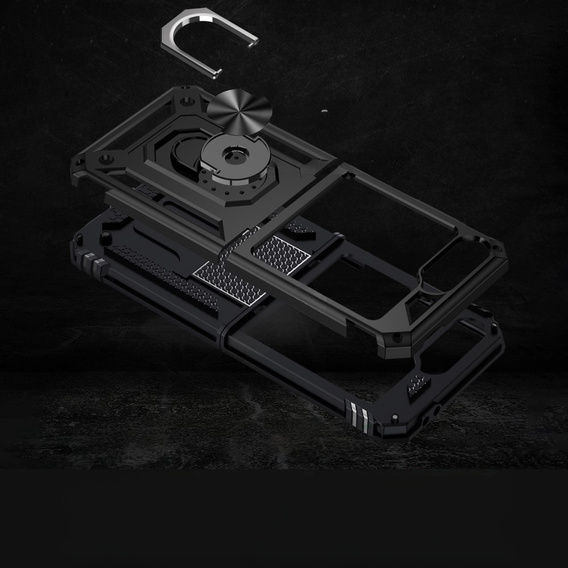 Бронированный Чехол до Samsung Galaxy Z Flip7 FE / Z Flip6, Nox Case Ring, чёрный