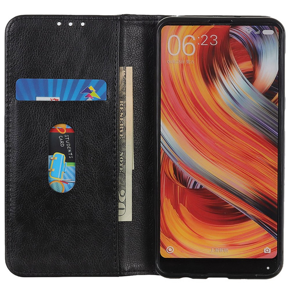 Чoхол до Xiaomi Redmi Note 13 Pro+, Wallet Litchi Leather, чорний