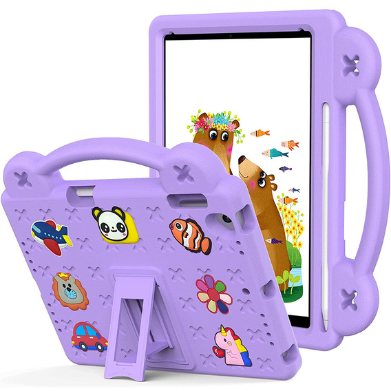 Детский чехол для iPad 9.7" 2018/2017 (6/5 gen.) / Pro 9.7" 2016, Cute Patterns, с подставкой, фиолетовый