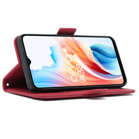 Откидной чехол для Oppo A38 4G / Oppo A18 4G, Card Slot, красный
