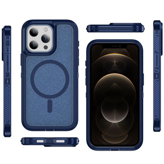 Чехол с рамкой для iPhone 12/12 Pro, для MagSafe, синий