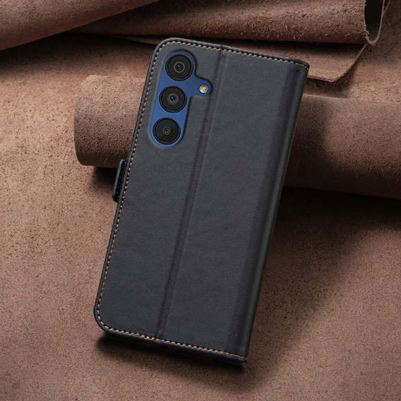 Чохол-книжка для Samsung Galaxy A15, BINFEN Wallet, чорний + скло 9H