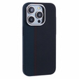 Чехол для iPhone 13 Pro Max, Carbon Fiber MagSafe, черный / синий