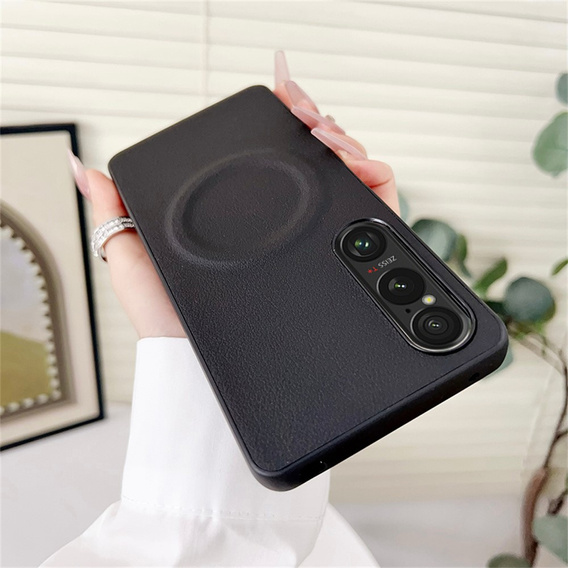 Чехол до Sony Xperia 1 VI, Leather Hybrid MagSafe, чёрный