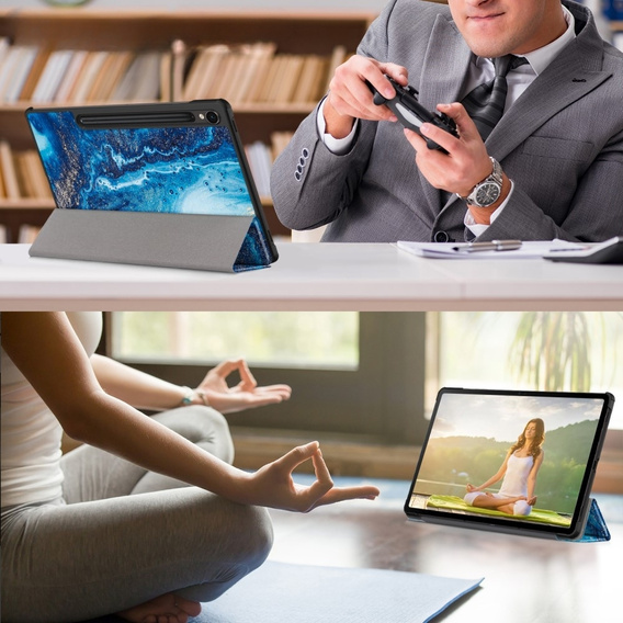 Чехол до Samsung Galaxy Tab S9, Smartcase Hybrid Pen Slot, sea wave