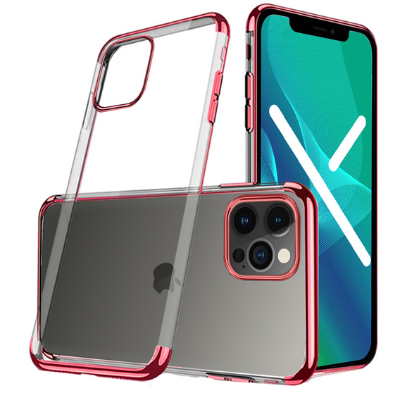 Etui ERBORD TPU Frame do iPhone 13 Pro Max  - Clear / Red