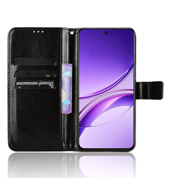 Футляр з клапаном для Vivo V50 Lite 4G / 5G, Crazy Horse Wallet, чорний
