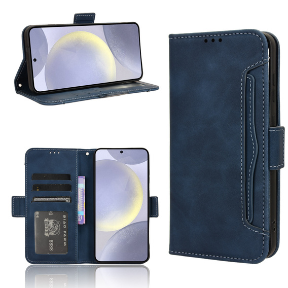 Футляр з клапаном для Samsung Galaxy S25 FE, Card Slot, темно-синій