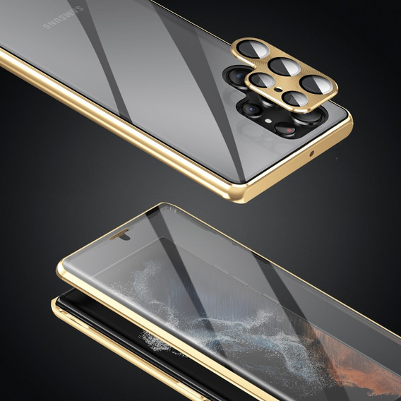 Чохол для Samsung Galaxy S23 Ultra, Magnetic Dual Glass, золотий