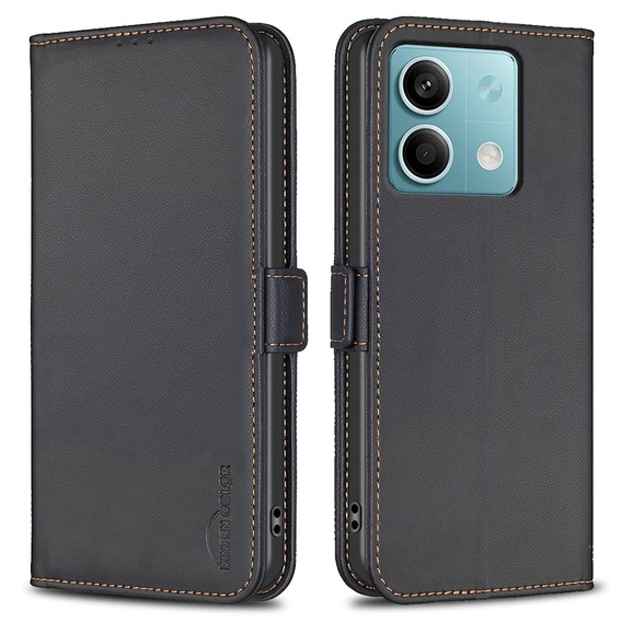 Откидной чехол для Xiaomi Redmi Note 13 5G, BINFEN Wallet, чёрный