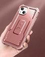 Броньований чохол для iPhone 13 / 14, Dexnor Full Body, рожевий rose gold