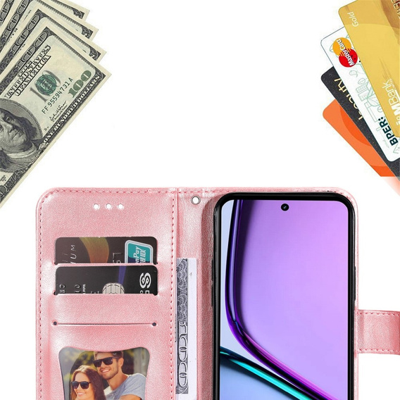 Чохол-книжка для Realme C67, Mandala, рожевий rose gold