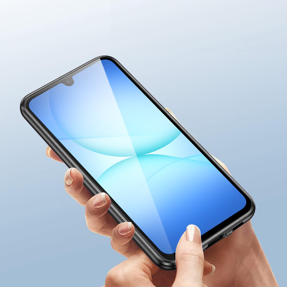 Чохол для Samsung Galaxy A17 5G, Magnetic Dual Glass, прозорий з чорними боковинами