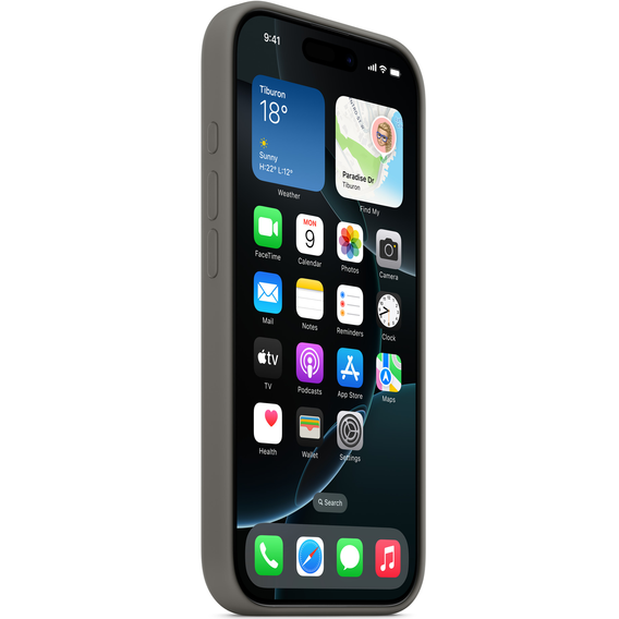 Подлинный силиконовый чехол Apple MagSafe для iPhone 16 Pro, каменный серый MYYL3ZM/A