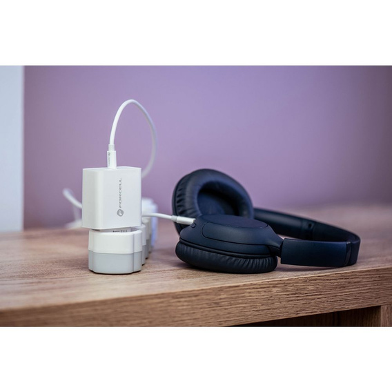 Зарядний пристрій Forcell USB-A / 2x USB-C 3.45A GaN 70W PD QC 4.0, сірий