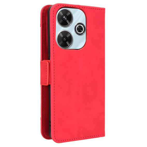 Откидной чехол для Xiaomi Redmi 13, Card Slot, красный