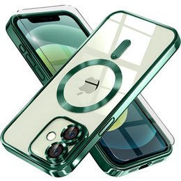 Чохол для iPhone 12, Electro MagSafe, зелений + Скло на екран