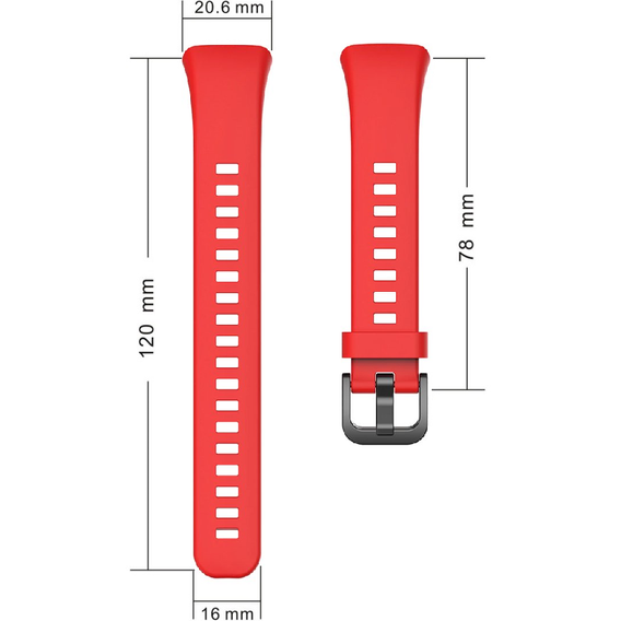 Силиконовый ремешок для Huawei Band 6 / Honor Band 6, Red