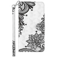 Откидной чехол для Xiaomi Redmi 13C / Poco C65, Wallet, Lace Flower белый
