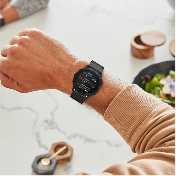 Кожаный ремешок для часов zegarka Garmin Fenix 7X / 6X Pro / 6X - Black
