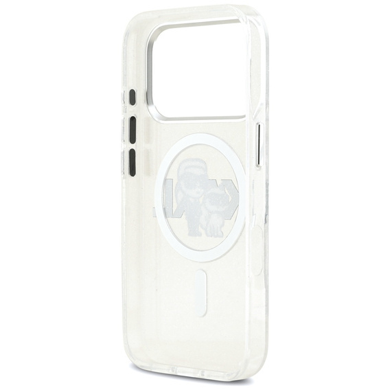 Чехол Karl Lagerfeld IML Glitter Karl and Choupette MagSafe для iPhone 17 Pro