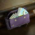Чехол CASEME для Samsung Galaxy S24 FE, RFID Leather Wallet, с плечевым ремнем, фиолетовый