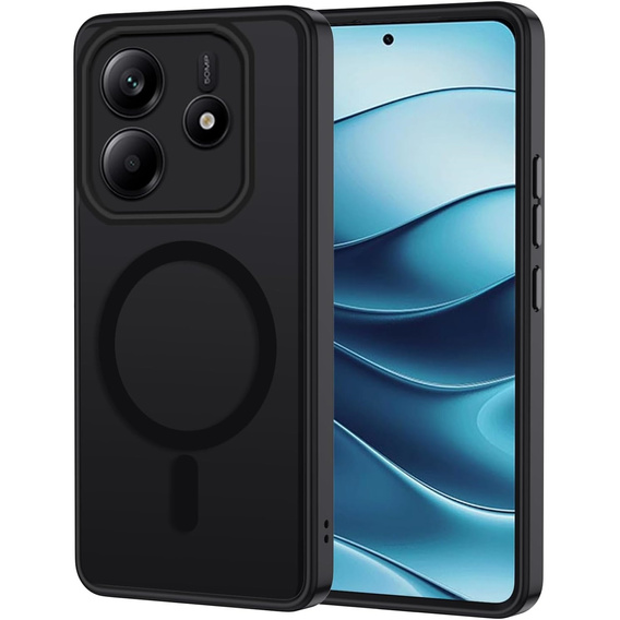 Чехол для Xiaomi Redmi Note 14 5G, для MagSafe, ERBORD Matt Case, чёрный + стекло для экрана