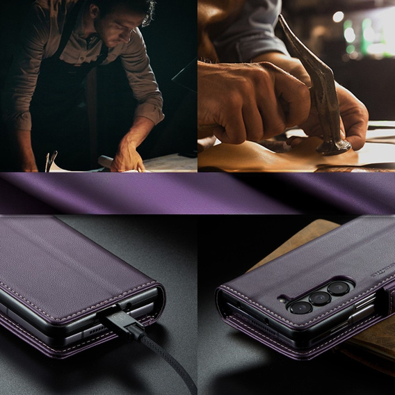 CASE фліп-чохол для Samsung Galaxy Z Fold6 5G, Litchi Wallet, фіолетовий