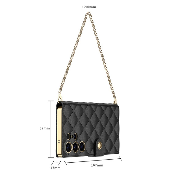 Флип-кейс для Samsung Galaxy S23 Ultra, GKK Mirror Wallet, чёрный