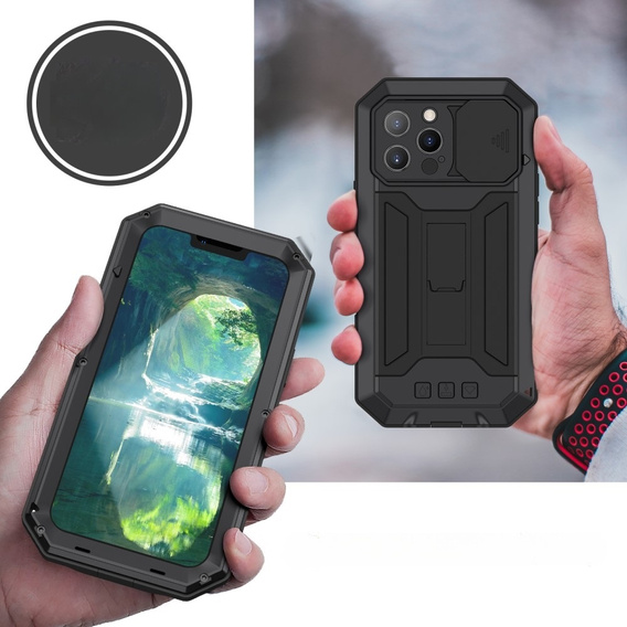 Чохол для iPhone 13 Pro Max, R-JUST CamShield Slide, броньований, чорний