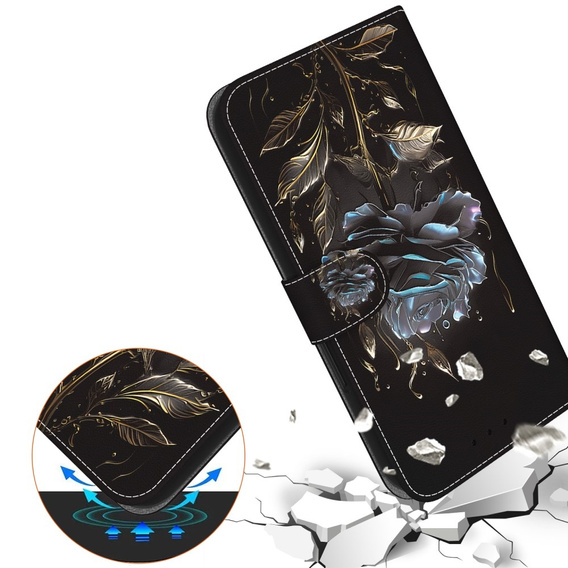 Откидной чехол для Infinix Hot 40i, Wallet, Rose чёрный