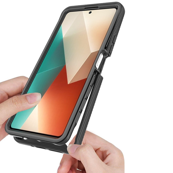 Чoхол Shockproof до Xiaomi Redmi Note 13 5G, із захисним екраном, чорний