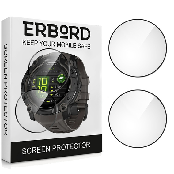 2x Гибридное стекло ERBORD для Garmin Instinct 3 45mm