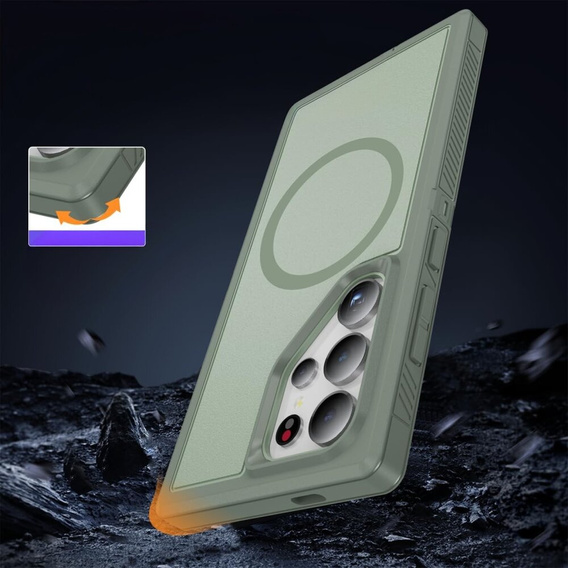 Чохол з рамкою для Samsung Galaxy S24 Ultra, для MagSafe, зелений