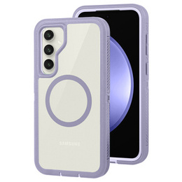 Чохол з рамкою для Samsung Galaxy S23 FE, для MagSafe, прозорий / фіолетовий