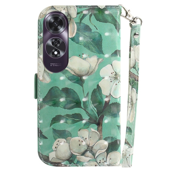 Чохол-книжка для Oppo A60, Wallet, Flowers білий
