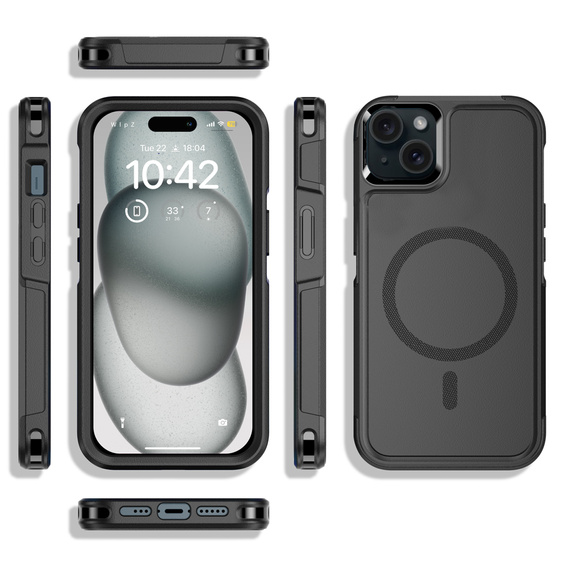 Чoхол до iPhone 15 Plus, MagForce MagSafe, чорний