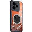Чохол для Realme GT 7 Pro, з магнітною пластиною, прозорий / чорний