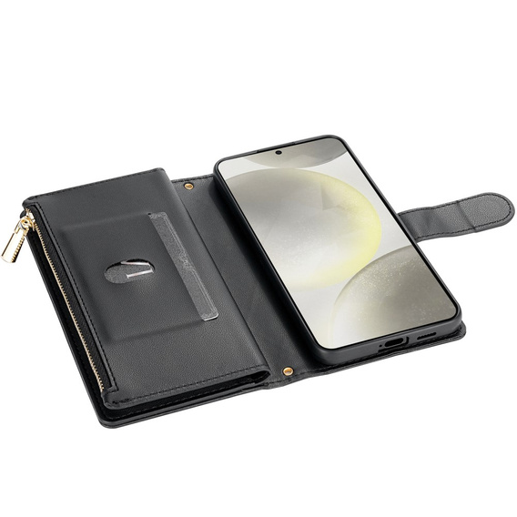 Чохол-сумка для Samsung Galaxy S25 Edge, Rhombus Crossbody Leather, чорний
